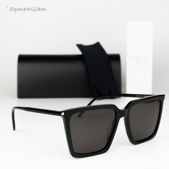 Saint Laurent Men Sunglasses Black Square SL474 001 BRAND NEW - Picture 3 of 13